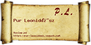 Pur Leonidász névjegykártya